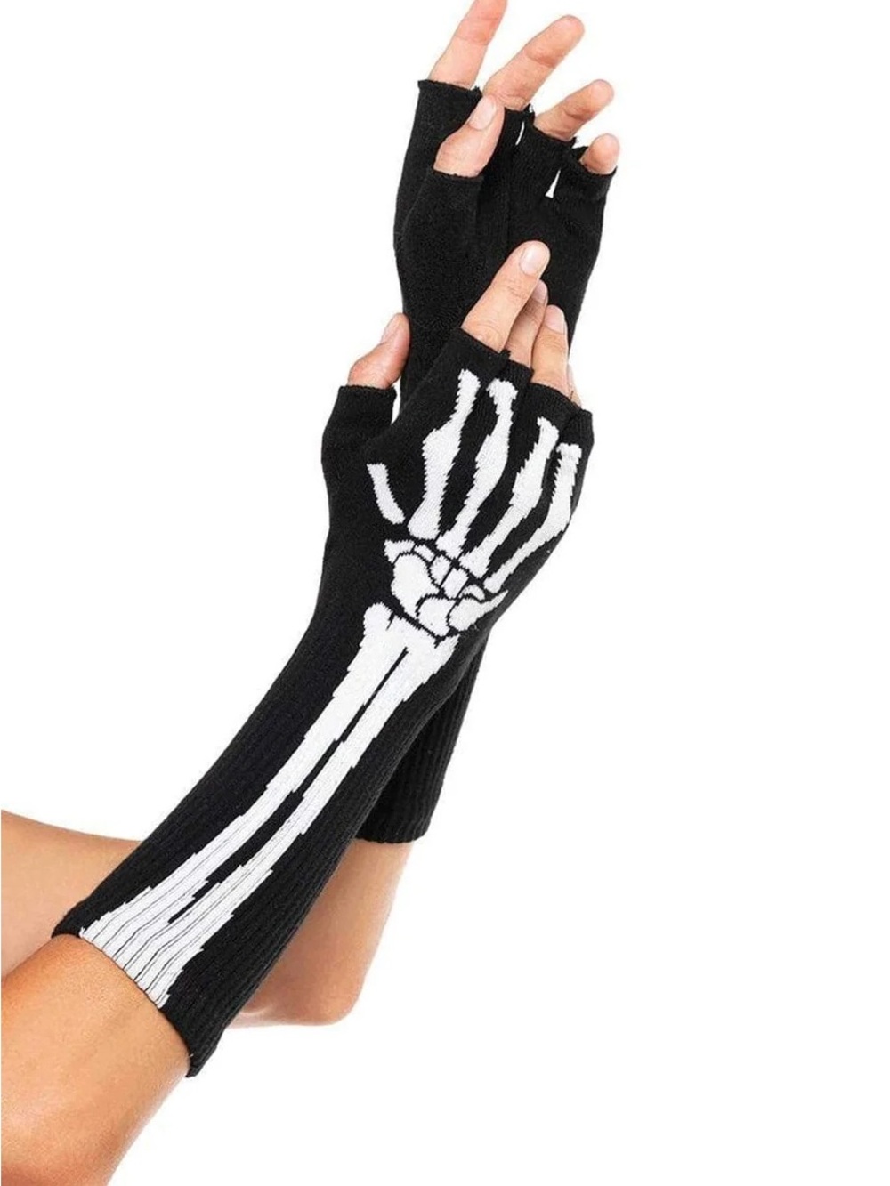 Fingerless Skeleton gloves - Black